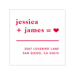 True Love Wedding and Verloving Stamp Red Zelfinktende Stempel