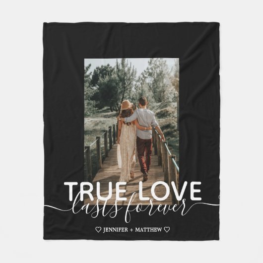 True Love Wedding Couple Photo Fleece Blanket Deken (Voorkant)