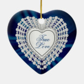True Love Wedding / Jubileum - Navy Blue Keramisch Ornament (Achterkant)