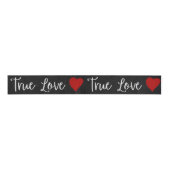 True Love White Glitter Valentijns Grosgrain Lint (Voorkant)