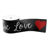 True Love White Glitter Valentijns Grosgrain Lint (Spoel)