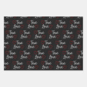 True Love White Glitter Valentijns Inpakpapier Vel (Voorkant 3)