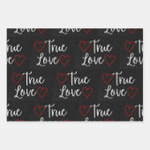 True Love White Glitter Valentijns Inpakpapier Vel (Voorkant 2)