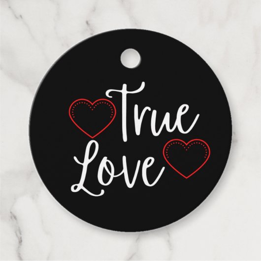 True Love White - Valentijnse TrueTrue Bedankjes Labels (Voorkant)