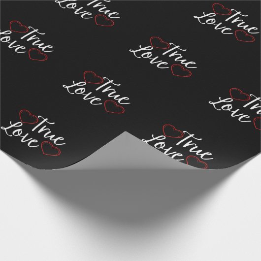 True Love White - Valentijnse TrueTrue Cadeaupapier (Hoek)