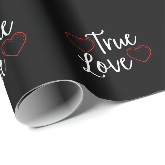 True Love White - Valentijnse TrueTrue Cadeaupapier (Rol Hoek)