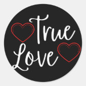 True Love White - Valentijnse TrueTrue Ronde Sticker (Voorkant)