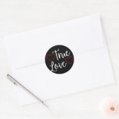 True Love White - Valentijnse TrueTrue Ronde Sticker (Envelop)
