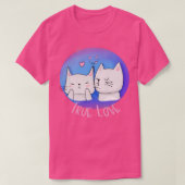 True Love with Cats and a kiss T-shirt (Design voorkant)