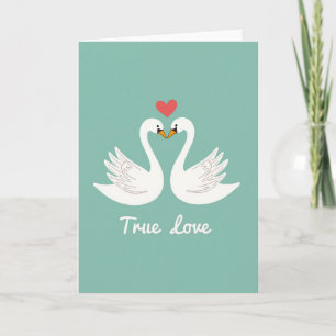 True Love Zwanen Grafische Kaart