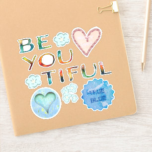 True-ly BeYOUtiful Blauw Sticker