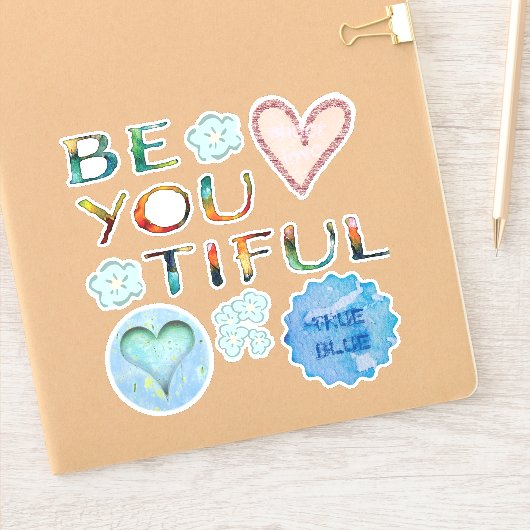 True-ly BeYOUtiful Blauw Sticker (Notitieboek)