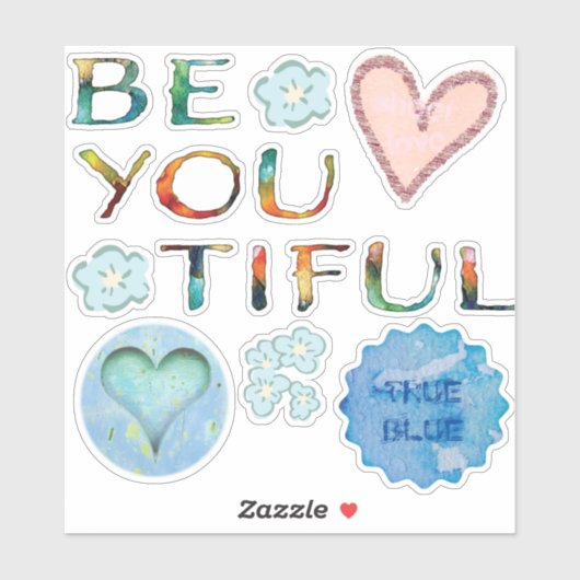 True-ly BeYOUtiful Blauw Sticker (Vel)