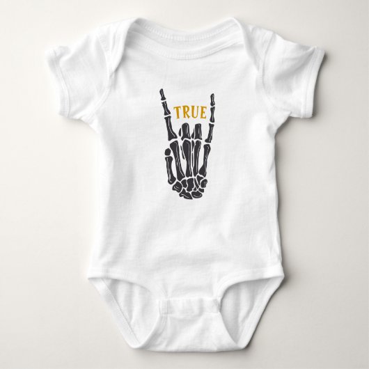 True Name Custom Toddler Rock in Roll Metal Punk Romper (Voorkant)