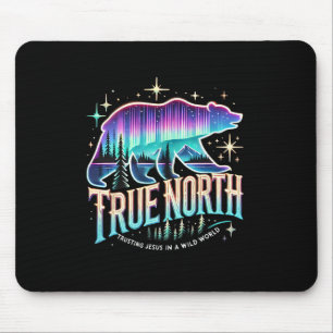 True North Bear Aurora Faith Vertrouwend op Jezus Muismat