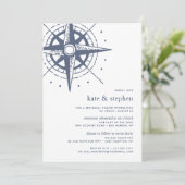 True North | Ceremony Rehearsal Dinner Invite Kaart (Staand voorkant)