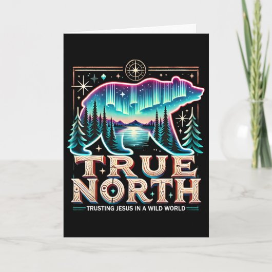 True North Comp Bear Christian Outdoor Faith Summe Kaart (Voorkant)