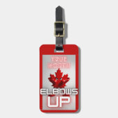 True North - Ellebogen omhoog Mok Bagagelabel (Voorkant verticaal)