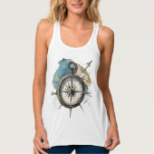 True North Guided by Direction Compass of the Soul Tanktop (Voorkant)