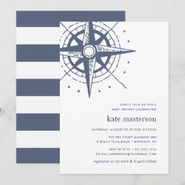 True North | nautisch Baby shower Kaart
