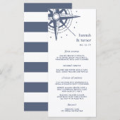 True North | Nautisch kompas Wedding Menu Kaart (Voorkant / Achterkant)