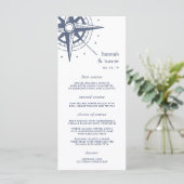 True North | Nautisch kompas Wedding Menu Kaart (Staand voorkant)