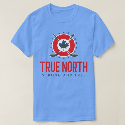 True North Strong and Free Hockey Canada Maple Lea T-shirt (Design voorkant)