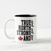 True North Strong en niet te koop Canadian Pride Tweekleurige Koffiemok (Links)
