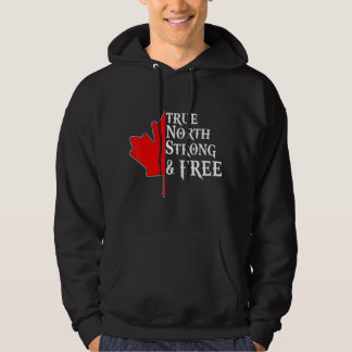 True North Strong & Free Maple Leaf Canadian Flag Hoodie