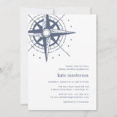 True North | Uitnodiging nautische bruidsdouche (Voorkant)