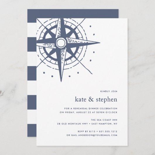 True North | Uitnodiging voor nautisch repetitiedi (Voorkant / Achterkant)