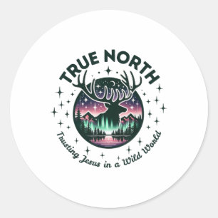 True-north Vbs 2025 Christelijk Jezus vertrouwen W Ronde Sticker