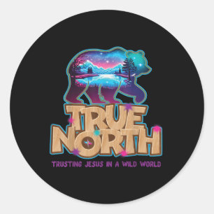 True North Vertrouwend op Jezus Vbs 2025 Wilde Wer Ronde Sticker