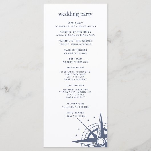 True North Wedding Ceremony Programma Programmakaart (Achterkant)