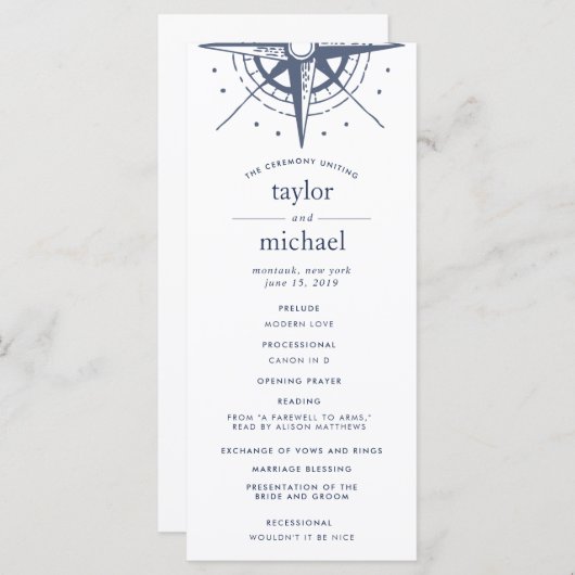 True North Wedding Ceremony Programma Programmakaart (Voorkant / Achterkant)