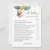 True of False Feiten Baby Shower Feestspelkaart Kaart (Voorkant)
