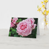 True Pink Heirloom Roos Blank Note Kaart (Gele Bloem)