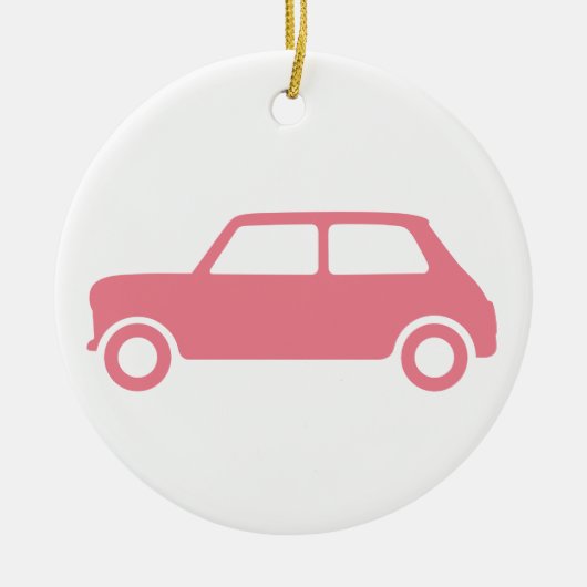 True Pink Mini Cooper Ornament - Centraal (Voorkant)