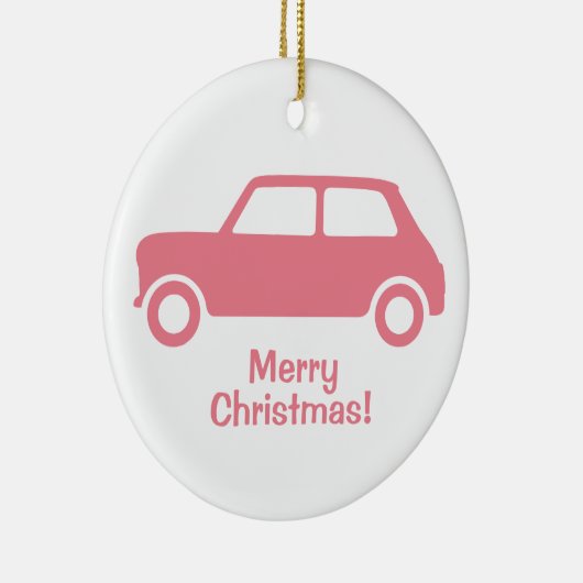 True Pink Mini Cooper Ornament - Personaliseer uw (Rechts)