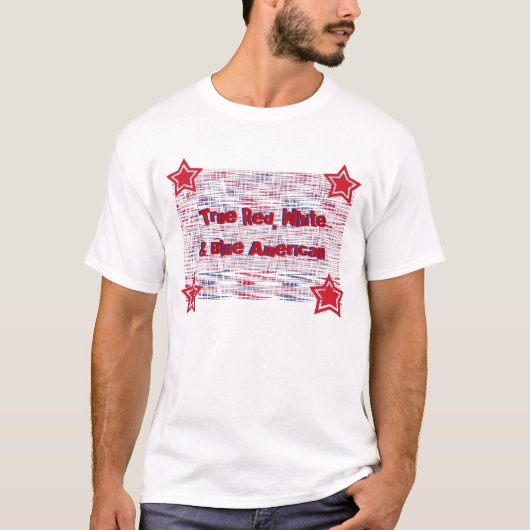 True red, white & blue American, rood, blauw, ster T-shirt (Voorkant)