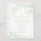 True Romance Green Floral Lijst Baby shower Kaart (Voorkant)
