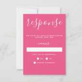 True Simplicity 1 Anjer Roze Minimal Wedding RSVP Kaartje (Voorkant)