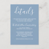 True Simplicity 1 Glacier Blue Minimalist Wedding Informatiekaartje (Voorkant)
