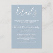 True Simplicity 1 Ice Blue Modern Minimal Wedding Informatiekaartje (Voorkant)