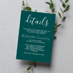 True Simplicity 1 Pauw Blauwgroen minimalistische  Informatiekaartje<br><div class="desc">Een prachtige tussenvoegsel om alle details te plaatsen die niet zijn opgenomen op de trouwuitnodiging of de rsvp-kaart, zoals de ontvangstinformatie of de trouwwebsite. Perfect coördineert met het Echte collectie van de Eenvoud. Dit is een mix of luciferend collectie. Neem contact met mij op als u wilt helpen bij het...</div>