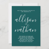 True Simplicity 1 Pauw Blauwgroen minimalistische  Kaart (Voorkant)