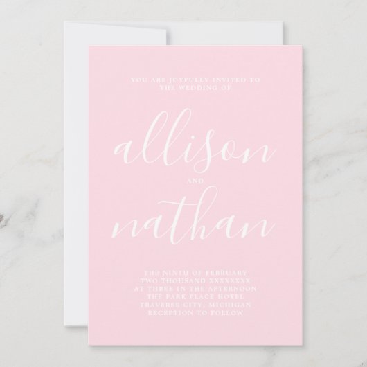 True Simplicity 1 Primrose Roze Minimalistische br Kaart (Voorkant)