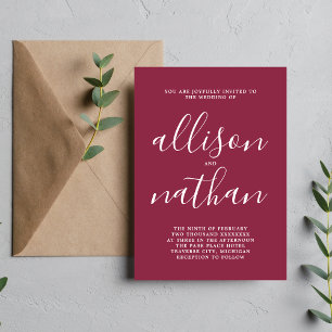 True Simplicity 1 Script Claret Minimalistische br Kaart