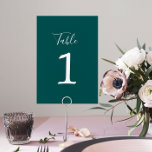 True Simplicity 1 Wedding Peacock Table Number Kaart<br><div class="desc">Deze tabelnummers passen perfect bij de True Simplicity 1 mix of match collectie. U kunt ervoor kiezen alle tabelnummers in dezelfde kleur te laten overeenkomen, of u kunt de nummers door elkaar halen en voor elke tabel een andere coördinatiekleur kiezen. Bewerk het nummer op uw eigen om te kopen, of...</div>