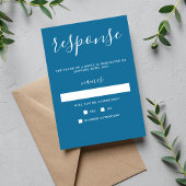 True Simplicity 1 Winter Blauw Minimale bruiloft R RSVP Kaartje